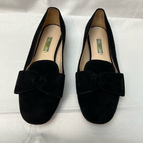 Prada black suede ballet flat. - Picture 1 of 5
